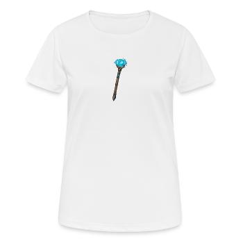 Magischer Kristallstab Blau - Frauen T-Shirt atmungsaktiv - Weiß - Vorne - AI Model Female 172 dark (172cm)