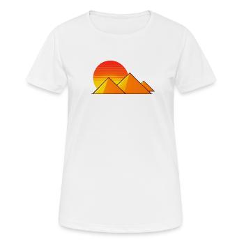Sonnenuntergang über Pyramiden - Frauen T-Shirt atmungsaktiv - Weiß - Vorne - AI Model Female 172 dark (172cm)