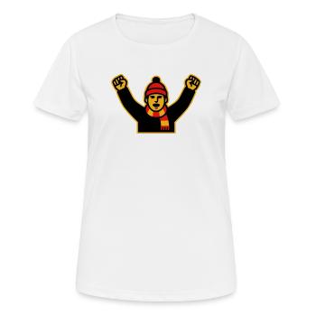 Icône des supporters de football en encouragement - T-shirt respirant Femme - blanc - Devant - AI Model Female 172 dark (172cm)
