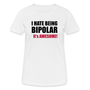 Bipolar - Frauen T-Shirt atmungsaktiv - Weiß - Vorne - AI Model Female 172 dark (172cm)