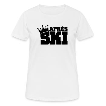 apres ski - Frauen T-Shirt atmungsaktiv - Weiß - Vorne - AI Model Female 172 dark (172cm)