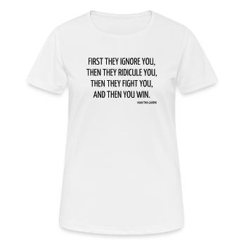 Quote - Life - Love - Happiness - Citation - Zitat - Women's Breathable T-Shirt - white - Front - AI Model Female 172 dark (172cm)
