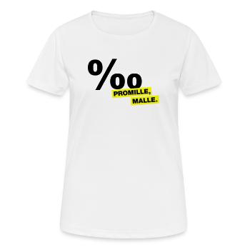 Promille, Malle - Frauen T-Shirt atmungsaktiv - Weiß - Vorne - AI Model Female 172 dark (172cm)