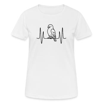 Falke Herzschlag Linienmotiv - Frauen T-Shirt atmungsaktiv - Weiß - Vorne - AI Model Female 172 dark (172cm)