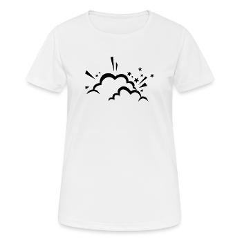 Comic Wolke nach Explosion - Frauen T-Shirt atmungsaktiv - Weiß - Vorne - AI Model Female 172 dark (172cm)