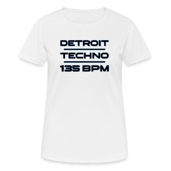 Techno de Détroit 135 BPM - T-shirt respirant Femme - blanc - Devant - AI Model Female 172 dark (172cm)