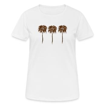 Three Palm Trees - Women's Breathable T-Shirt - white - Front - AI Model Female 172 dark (172cm)