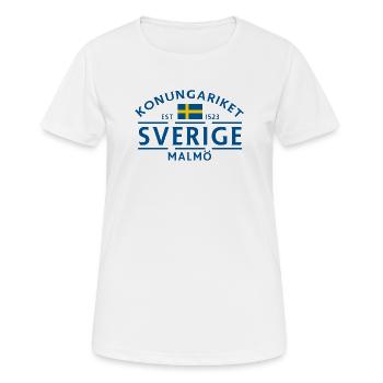 Sweden Malmö Official Logo - Women's Breathable T-Shirt - white - Front - AI Model Female 172 dark (172cm)