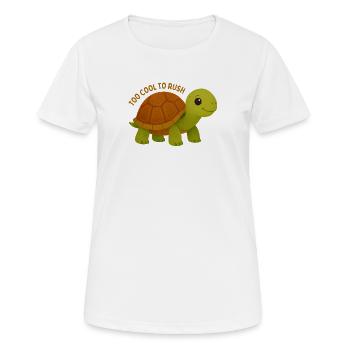 Too Cool To Rush Turtle - Women's Breathable T-Shirt - white - Front - AI Model Female 172 dark (172cm)