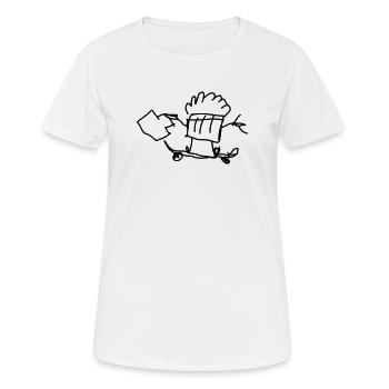 Muffin à roulettes avec valise - T-shirt respirant Femme - blanc - Devant - AI Model Female 172 dark (172cm)