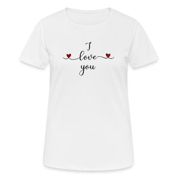 Ich liebe Dich - Frauen T-Shirt atmungsaktiv - Weiß - Vorne - AI Model Female 172 dark (172cm)