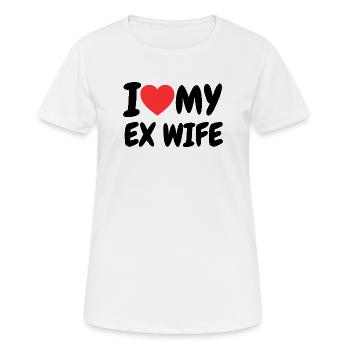 I Love My Ex Wife Heart Family Funny - Women's Breathable T-Shirt - white - Front - AI Model Female 172 dark (172cm)