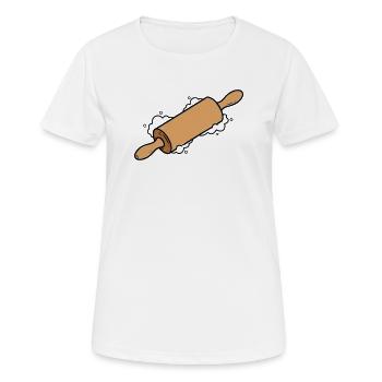 Rolling Pin Rolling Dough Roll Baking - Women's Breathable T-Shirt - white - Front - AI Model Female 172 dark (172cm)