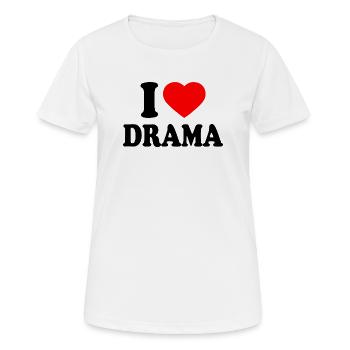J’aime le drame - T-shirt respirant Femme - blanc - Devant - AI Model Female 172 dark (172cm)