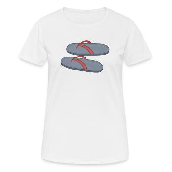 Strand Flipflop Design - Frauen T-Shirt atmungsaktiv - Weiß - Vorne - AI Model Female 172 dark (172cm)