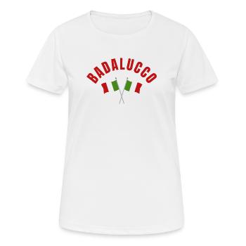Blason des drapeaux italiens de Badalucco - T-shirt respirant Femme - blanc - Devant - AI Model Female 172 dark (172cm)