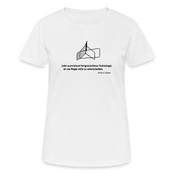 Technologie Wäscheständer - Frauen T-Shirt atmungsaktiv - Weiß - Vorne - AI Model Female 172 dark (172cm)