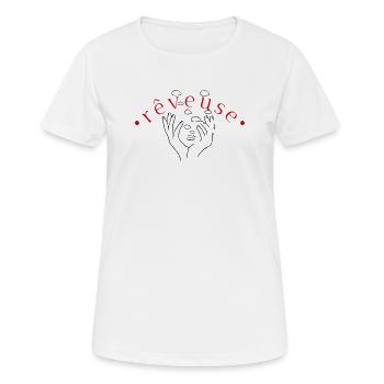 Dreamer in Curved Red - Women's Breathable T-Shirt - white - Front - AI Model Female 172 dark (172cm)