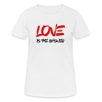 Love is the Answer Red - Women's Breathable T-Shirt - white - Front - AI Model Female 172 dark (172cm)