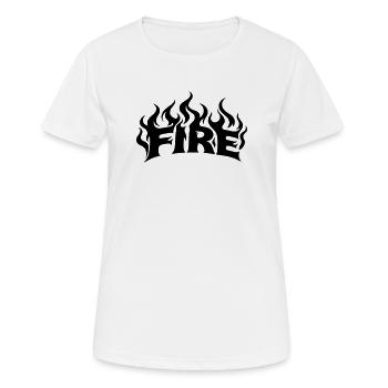 Flammes de feu - couleurs librement sélectionnables - T-shirt respirant Femme - blanc - Devant - AI Model Female 172 dark (172cm)