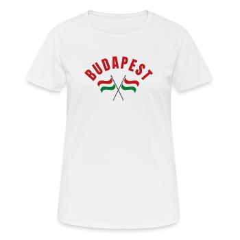 Budapest-Ungarische Flaggen - Frauen T-Shirt atmungsaktiv - Weiß - Vorne - AI Model Female 172 dark (172cm)