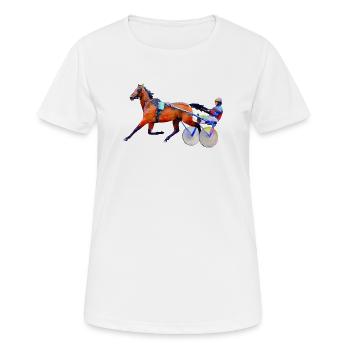 Trabrennen Traber - Frauen T-Shirt atmungsaktiv - Weiß - Vorne - AI Model Female 172 dark (172cm)
