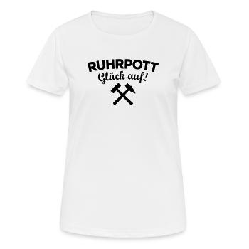 Ruhrpott Glück Auf Ruhrgebiet - Frauen T-Shirt atmungsaktiv - Weiß - Vorne - AI Model Female 172 dark (172cm)