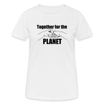 Ensemble pour notre terre - T-shirt respirant Femme - blanc - Devant - AI Model Female 172 dark (172cm)