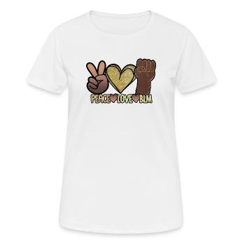 Peace Love BLM Black Lives Matter African Pride - T-shirt respirant Femme - blanc - Devant - AI Model Female 172 dark (172cm)