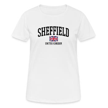 Sheffield UK Distressed Flag - Frauen T-Shirt atmungsaktiv - Weiß - Vorne - AI Model Female 172 dark (172cm)