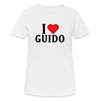 t-shirt J’adore Guido idée cadeau t-shirt - T-shirt respirant Femme - blanc - Devant - AI Model Female 172 dark (172cm)