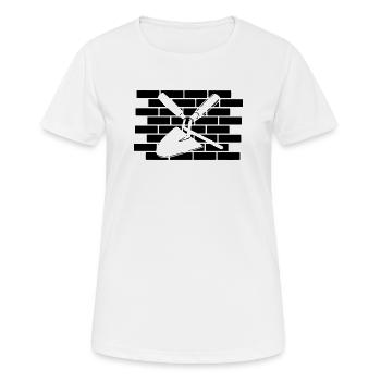 Découpe du clou et de la truelle - T-shirt respirant Femme - blanc - Devant - AI Model Female 172 dark (172cm)