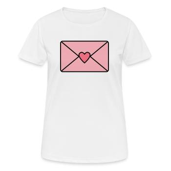 Liebesbrief mit Herz - Frauen T-Shirt atmungsaktiv - Weiß - Vorne - AI Model Female 172 dark (172cm)
