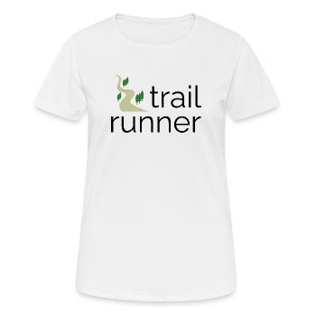 Trail Runner - Design mit Text und Trail - Frauen T-Shirt atmungsaktiv - Weiß - Vorne - AI Model Female 172 dark (172cm)