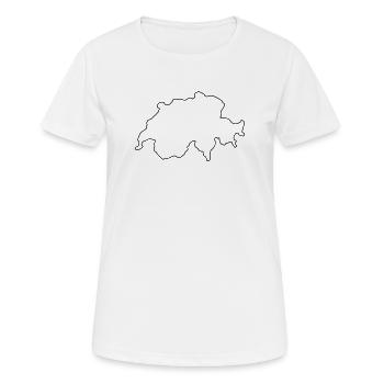 Résumé du pays suisse - T-shirt respirant Femme - blanc - Devant - AI Model Female 172 dark (172cm)