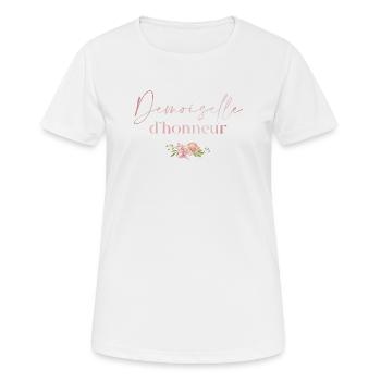 Floral Bridesmaid - Women's Breathable T-Shirt - white - Front - AI Model Female 172 dark (172cm)