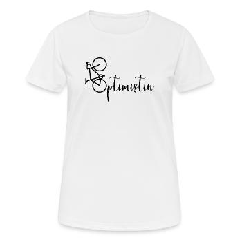 Roue cyclable Optimist - T-shirt respirant Femme - blanc - Devant - AI Model Female 172 dark (172cm)