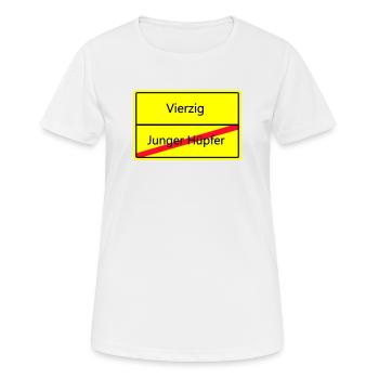 ortsschild_vierzig - Frauen T-Shirt atmungsaktiv - Weiß - Vorne - AI Model Female 172 dark (172cm)