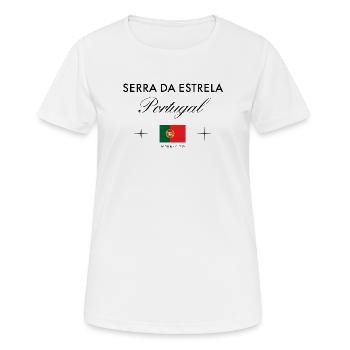 Serra da Estrela Portugal Koordinaten Reise - Frauen T-Shirt atmungsaktiv - Weiß - Vorne - AI Model Female 172 dark (172cm)