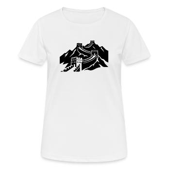 Chinesische Mauer - Frauen T-Shirt atmungsaktiv - Weiß - Vorne - AI Model Female 172 dark (172cm)