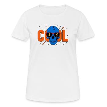 Cool Skull Flash Sunglasses - Women's Breathable T-Shirt - white - Front - AI Model Female 172 dark (172cm)