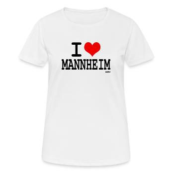 J'aime Mannheim - j'aime - T-shirt respirant Femme - blanc - Devant - AI Model Female 172 dark (172cm)