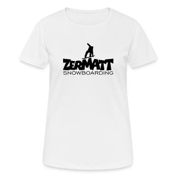 Zermatt Snowboarding - T-shirt respirant Femme - blanc - Devant - AI Model Female 172 dark (172cm)