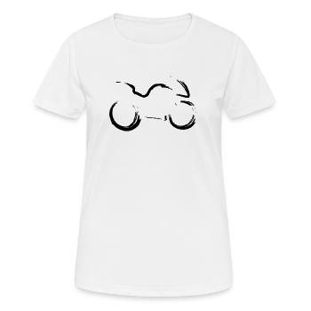 Motorrad Logo Skizze - Frauen T-Shirt atmungsaktiv - Weiß - Vorne - AI Model Female 172 dark (172cm)