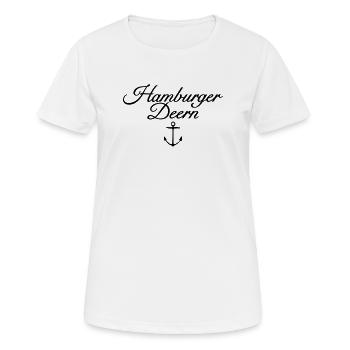 Hamburger Deern Classic Anker Hamburg - Frauen T-Shirt atmungsaktiv - Weiß - Vorne - AI Model Female 172 dark (172cm)