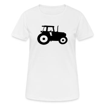 Tracteur silhouette silhouette machine agricole - T-shirt respirant Femme - blanc - Devant - AI Model Female 172 dark (172cm)