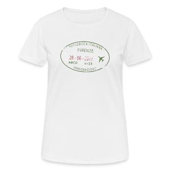 Tampon de passeport Firenze - T-shirt respirant Femme - blanc - Devant - AI Model Female 172 dark (172cm)