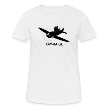 Kamikatze - Frauen T-Shirt atmungsaktiv - Weiß - Vorne - AI Model Female 172 dark (172cm)