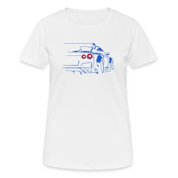 voiture course drift tuning - T-shirt respirant Femme - blanc - Devant - AI Model Female 172 dark (172cm)