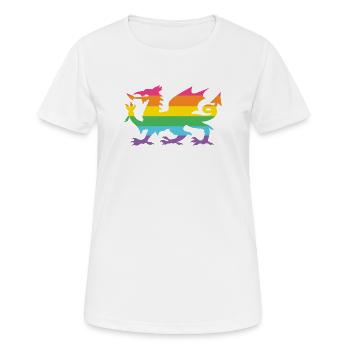 Pride Month LGBTQ - LGBTQ Walisischer Drache - Frauen T-Shirt atmungsaktiv - Weiß - Vorne - AI Model Female 172 dark (172cm)